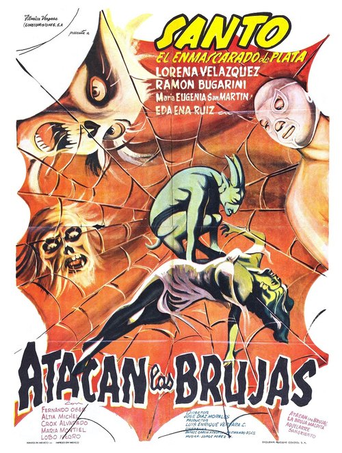 Promotional poster/image for Santo Attacks the Witches
