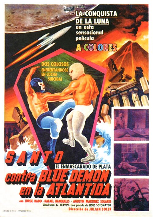 Promotional poster/image for Santo vs. Blue Demon in Atlantis